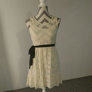 Off white lace dress.